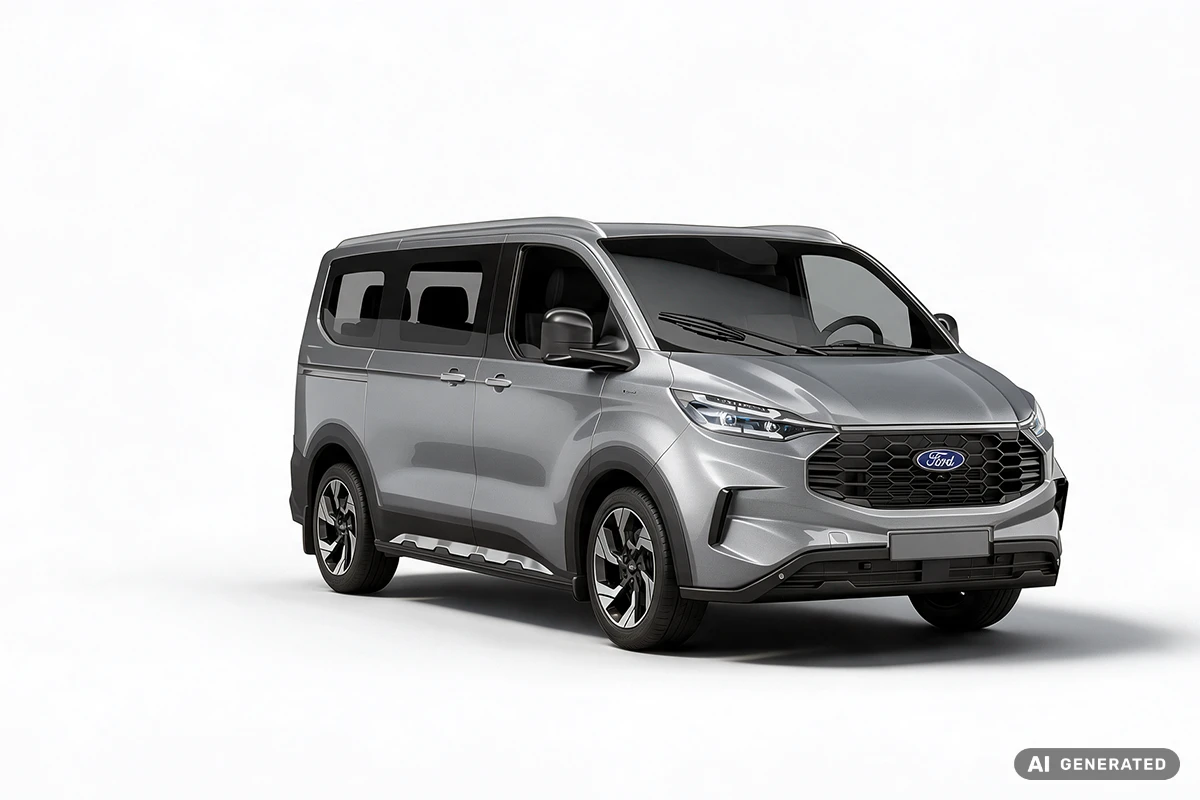 zu sehen: Ford Tourneo fahrend auf einer Straße