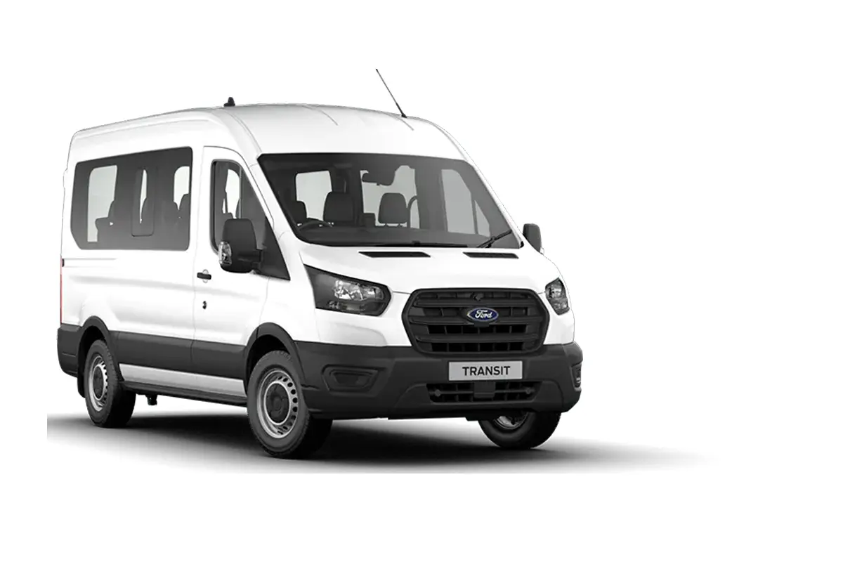 weißer Transit Bus